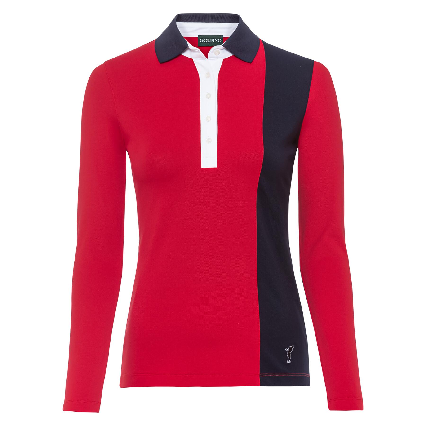 Camisa pólo feminina Golfino Classic tricolore