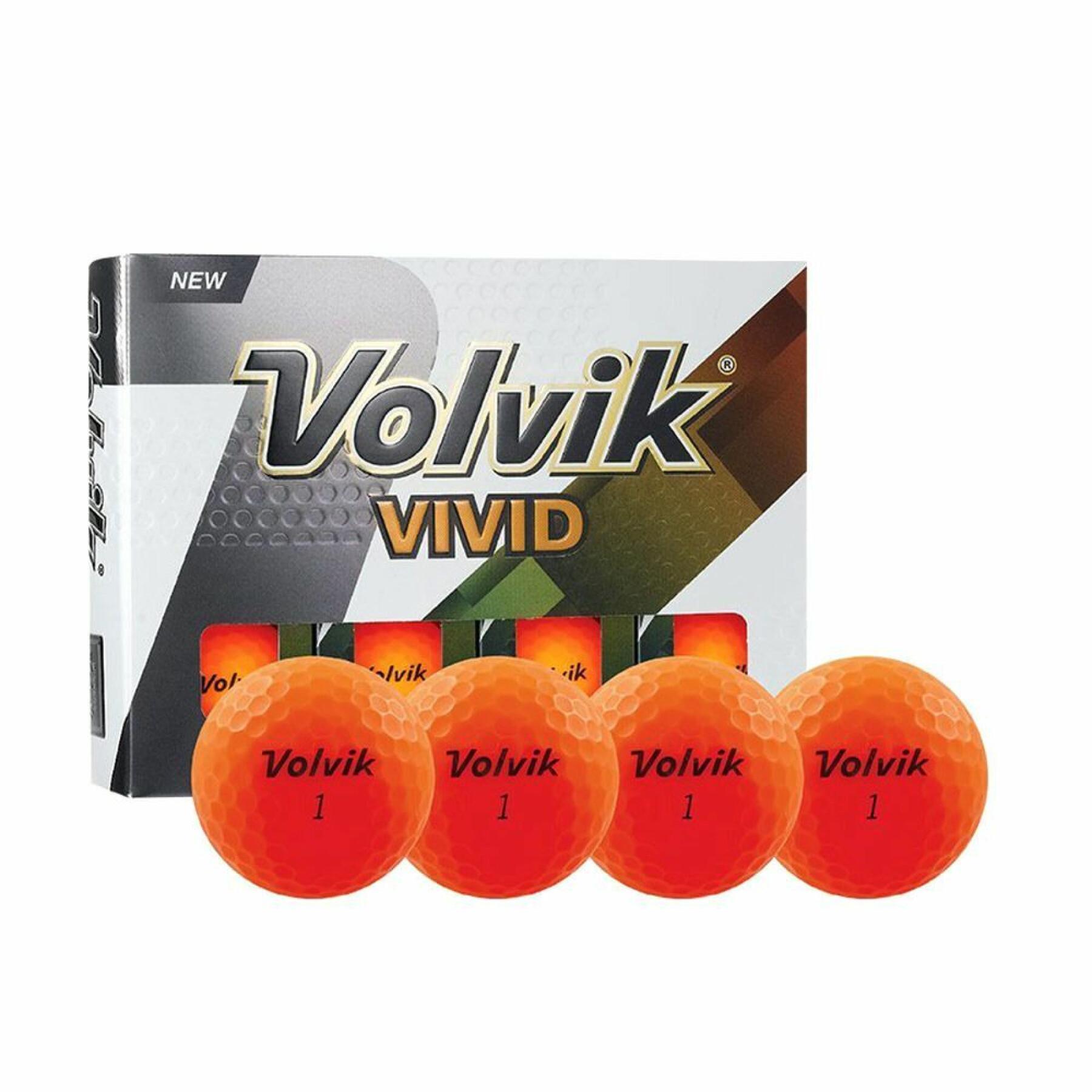 Pacote de 12 bolas de golfe Volvik Vivid