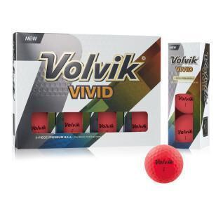 Pacote de 12 bolas de golfe Volvik Vivid rose
