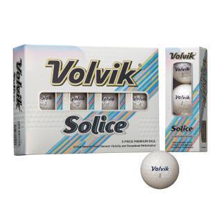 Pacote de 12 bolas de golfe Volvik Solice blanche